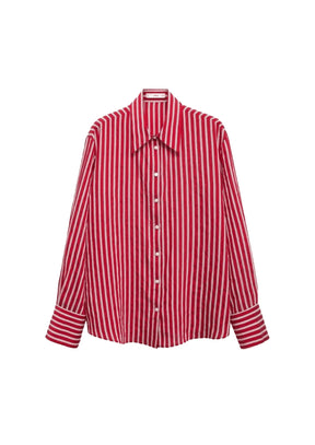 CHEMISE RAYÉE ROUGE