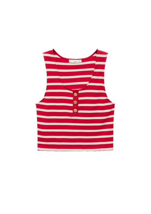 DÉBARDEUR À RAYURES ROUGES