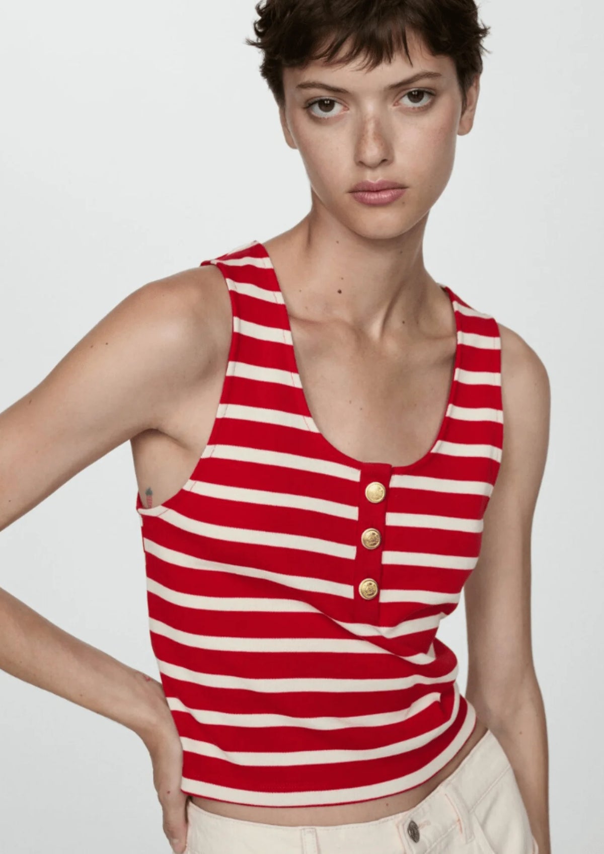 RED STRIPED TANK TOP