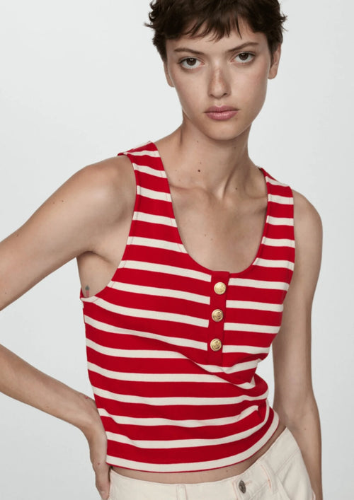 ROTES GESTREIFTES TANKTOP