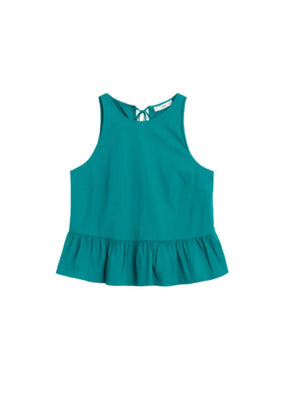 RUFFLED POPLIN BLOUSE