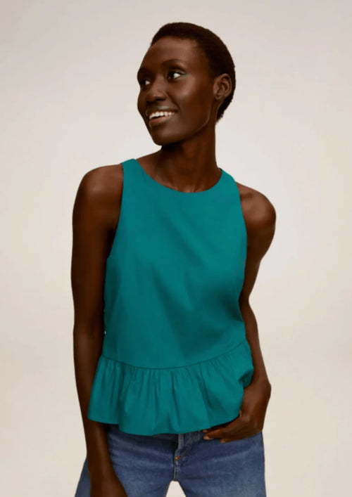 RUFFLED POPLIN BLOUSE