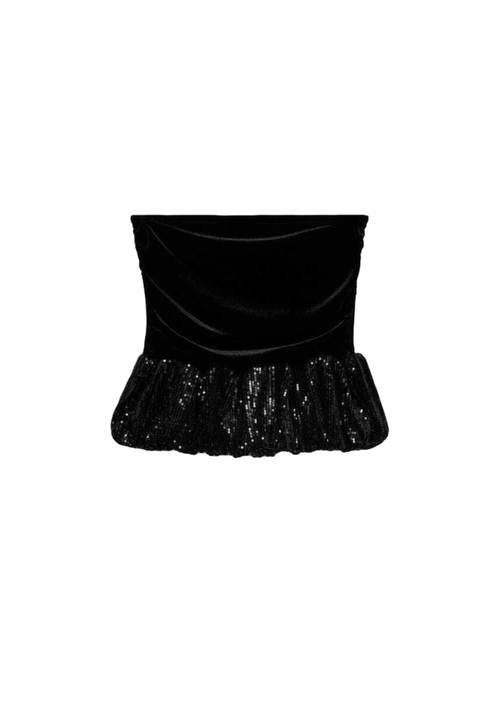 SEQUINED PEPLUM TOP
