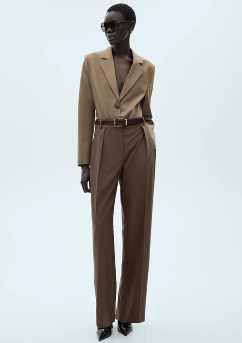 BROWN STRAIGHT TROUSERS