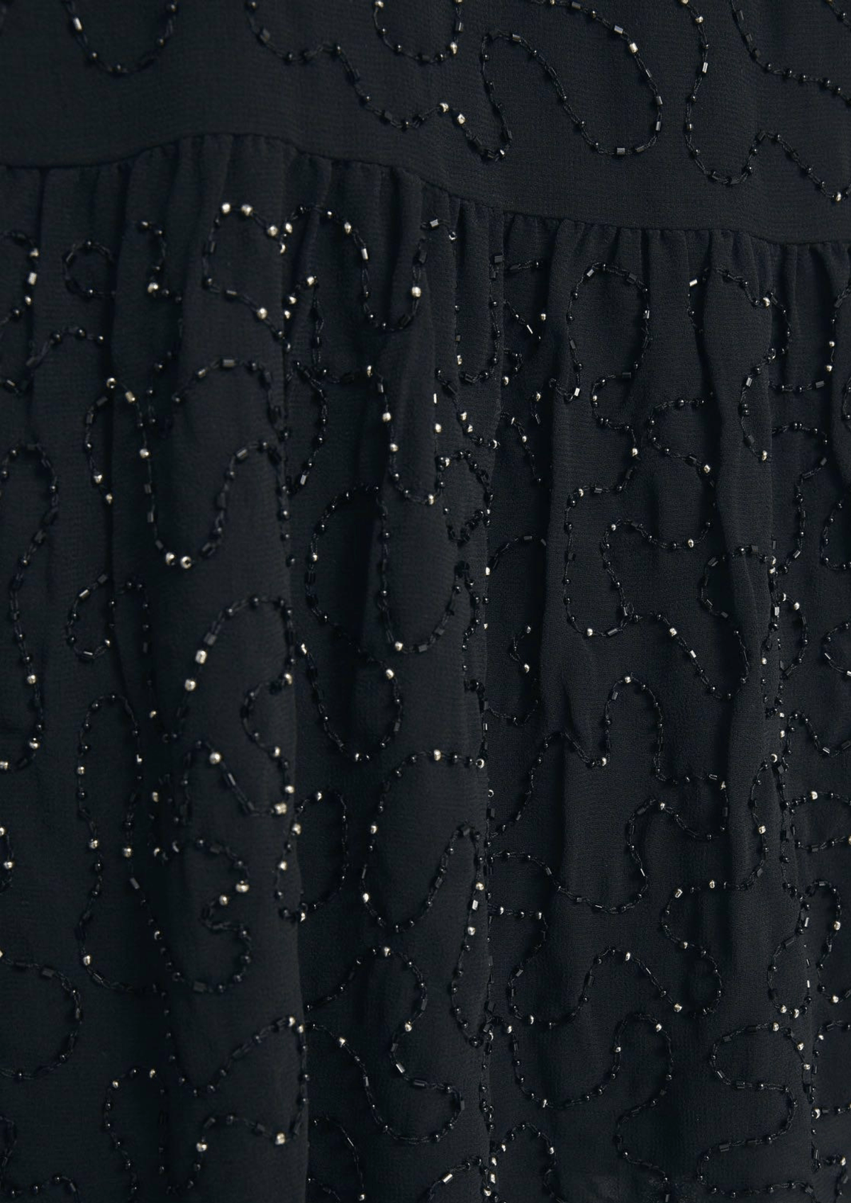 BLACK BEAD EMBROIDERY DRESS