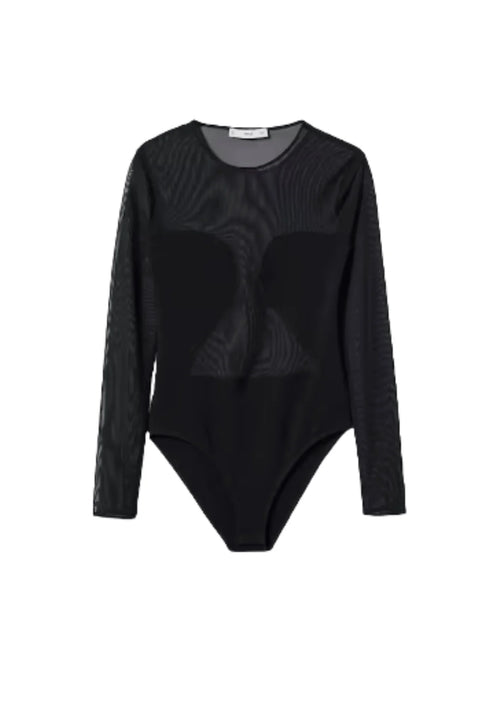 BLACK BODY WITH TULLE INSERT