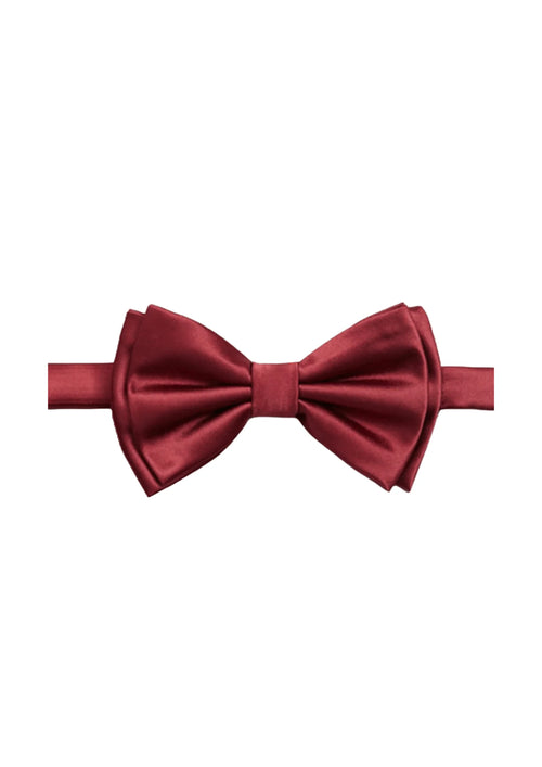 DARK RED SATIN BOW TIE