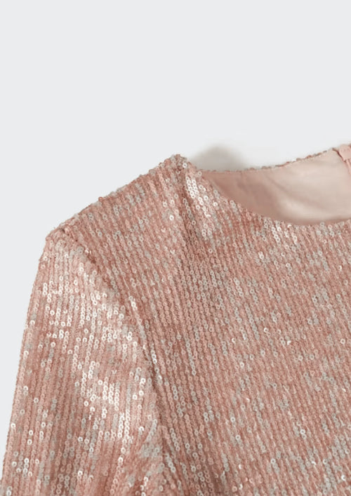 Robe à paillettes rose douce