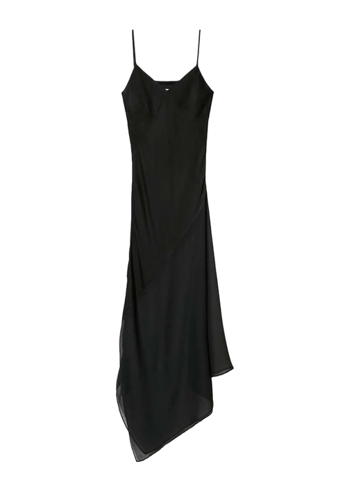 BLACK ASYMMETRIC HEM DRESS