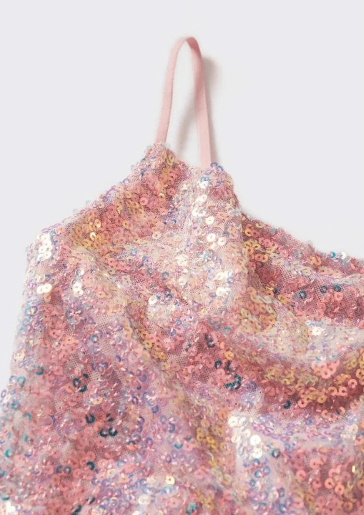 Robe à paillettes courtes rose clair