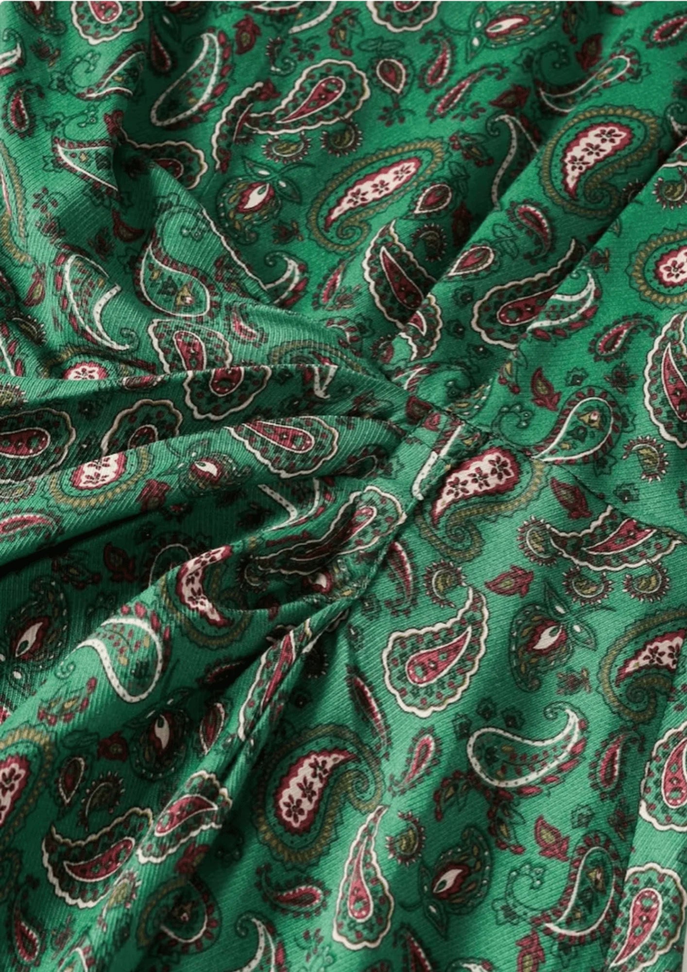Grün bedrucktes Mini -Kleid