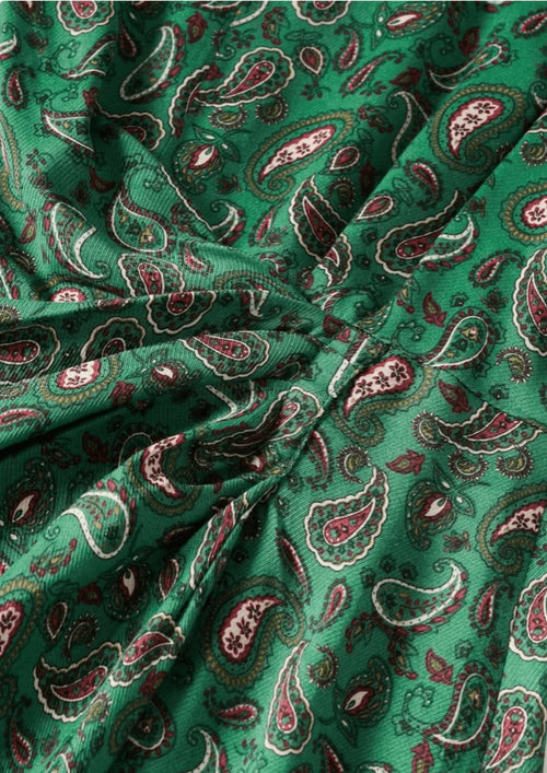 GREEN PRINTED MINI DRESS