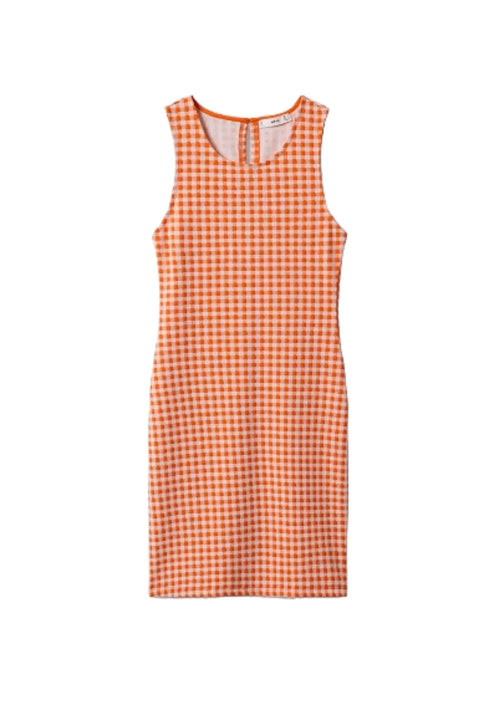 ORANGE VICHY CHECK DRESS