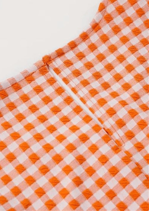 ORANGE VICHY CHECK DRESS