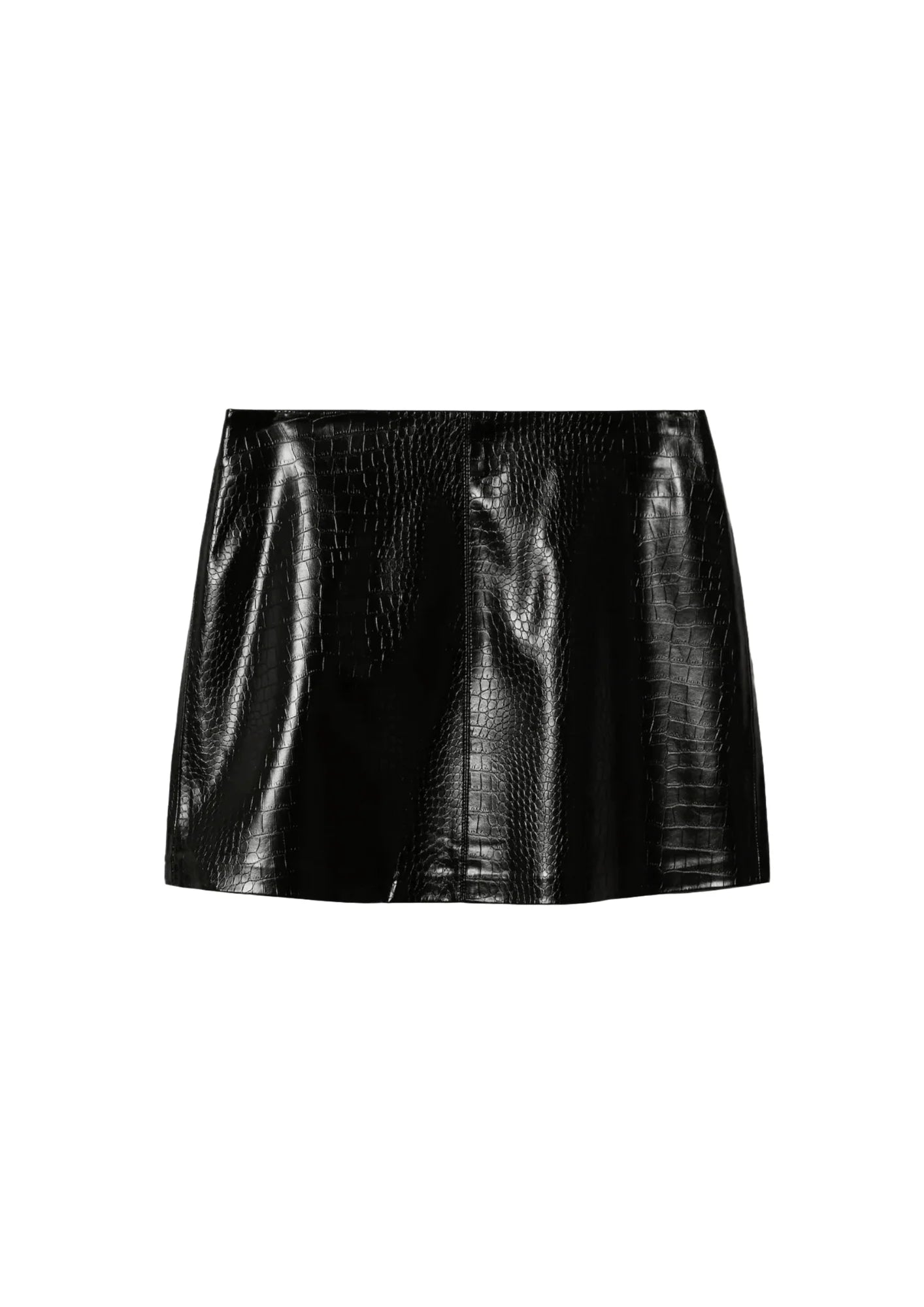 BLACK CROCO MINI SKIRT