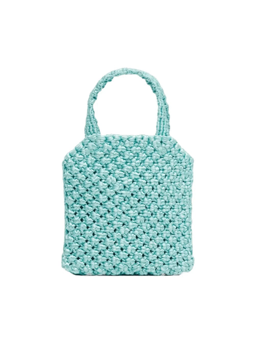 TURQUOISE CROCHET MINI HANDBAG
