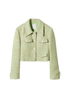 TWEEDJACKE MIT PERLENKNÖPFEN
