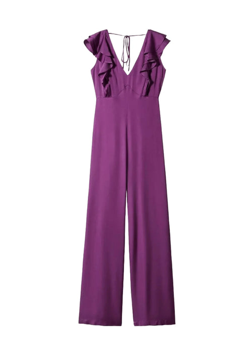Combinaison à volants à volants pourpre en violet