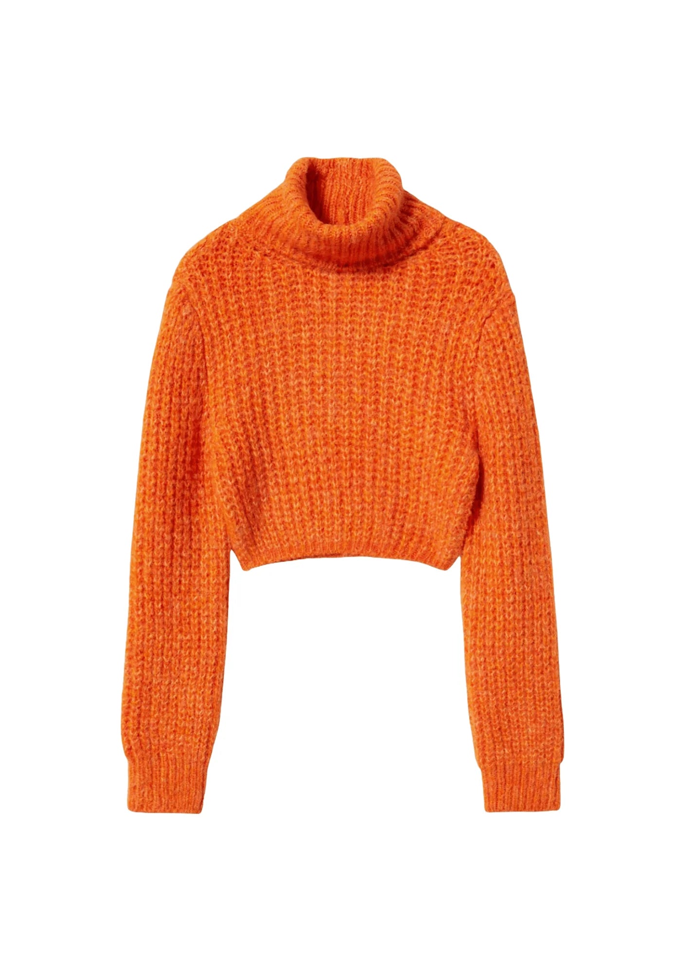 Orangefarbener Pflanzenpullover