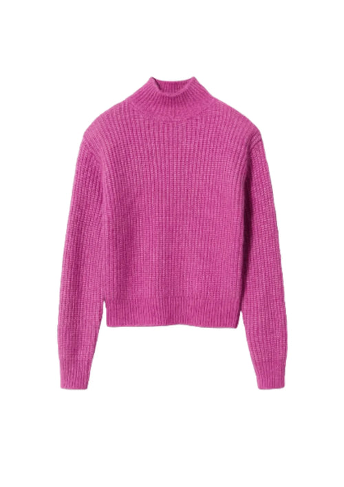 Pull côtelé fuchsia