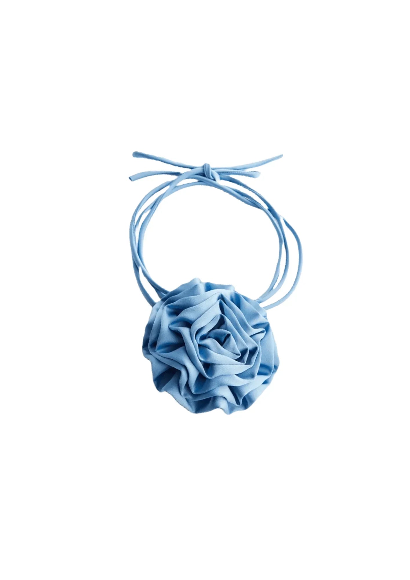 Tour de cou à fleurs maxi bleu clair