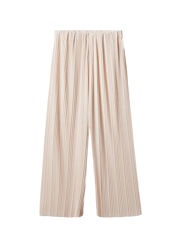 PANTALON PLISSÉ BEIGE GRANDE TAILLE