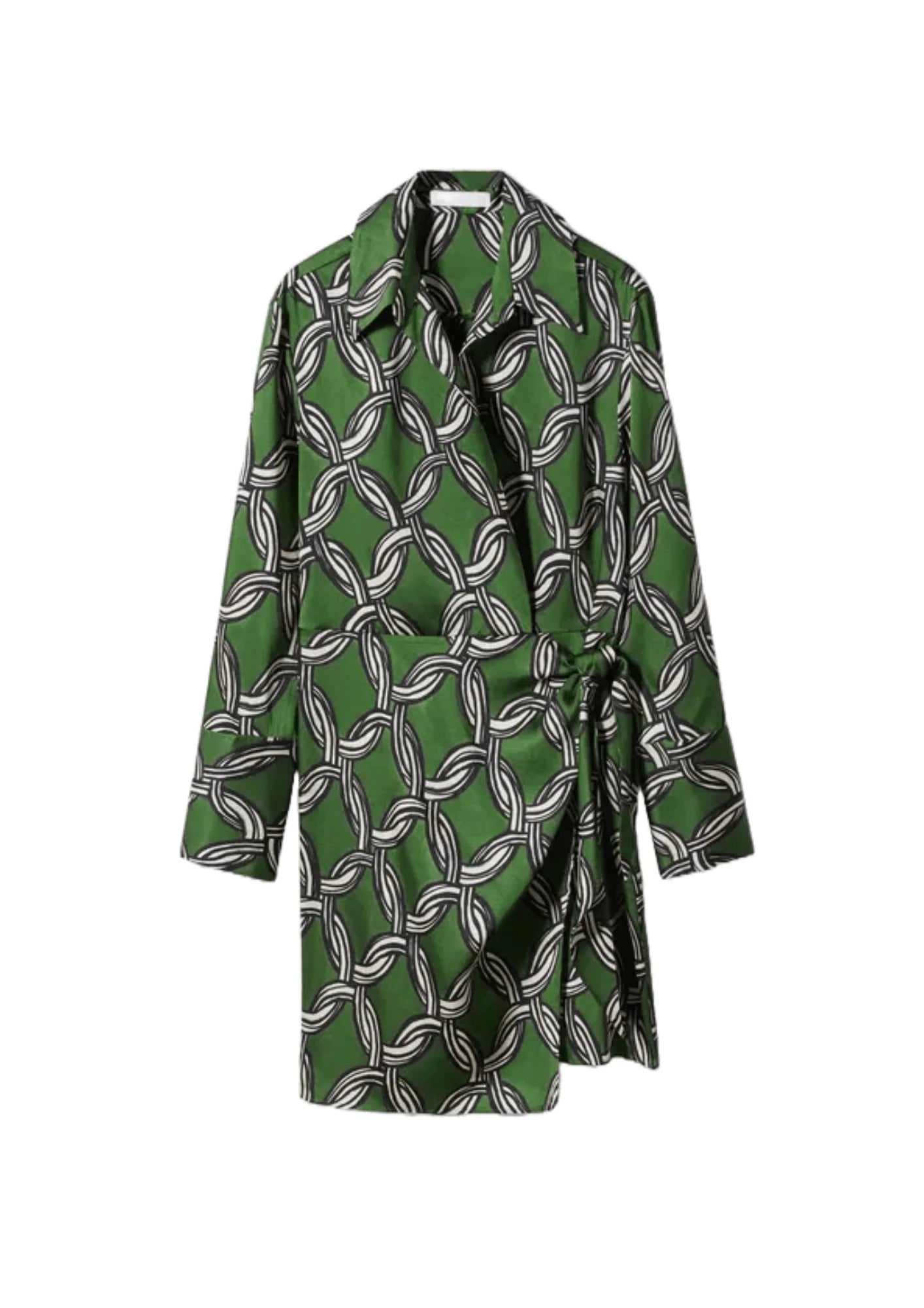 ROBE IMPRIMÉE VERTE AVEC CHAÎNES