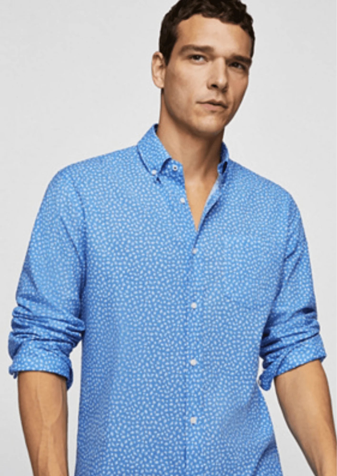 BLUE FLORAL REGULAR FIT SHIRT