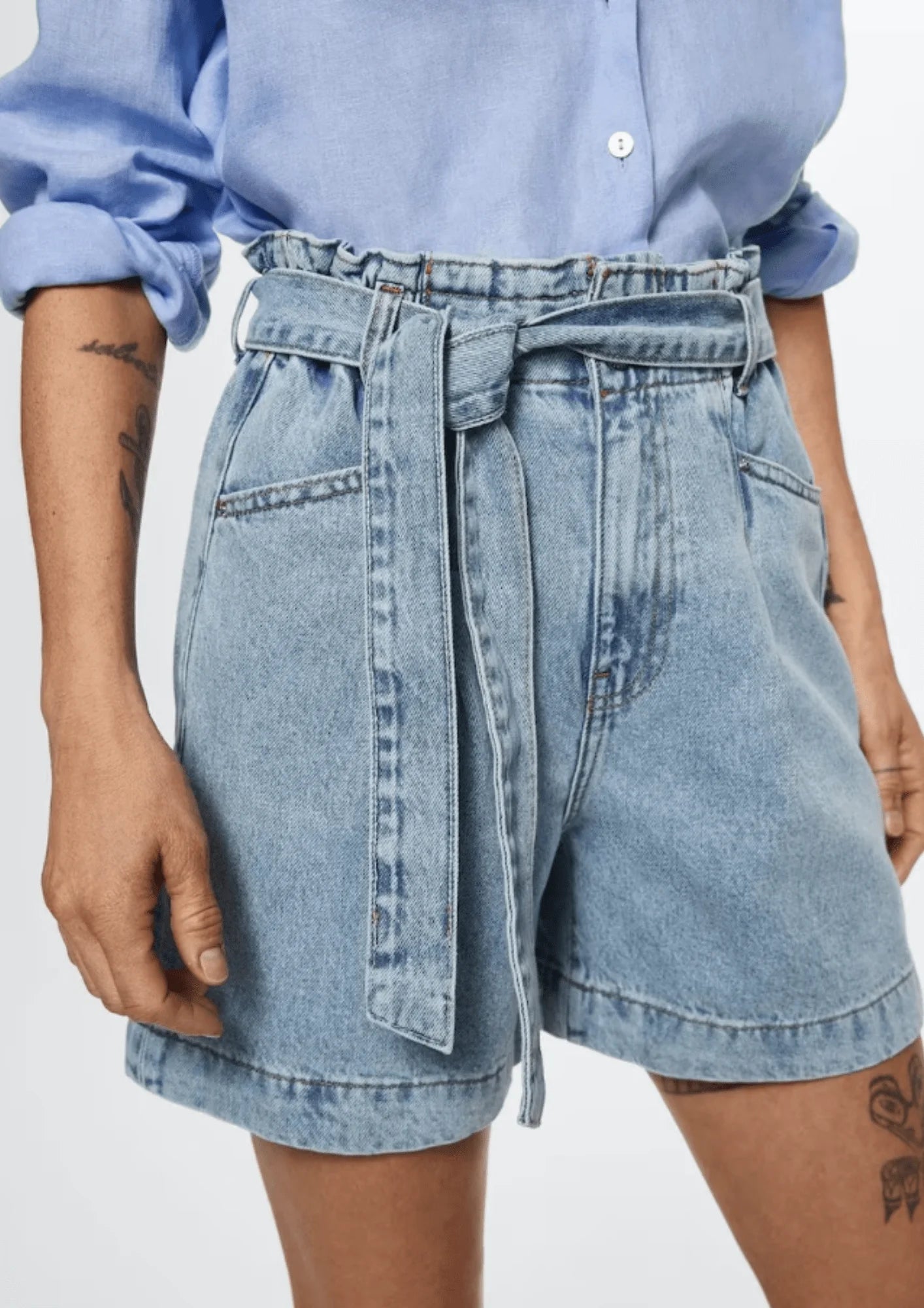 Papierbeutel -Jeans -Shorts