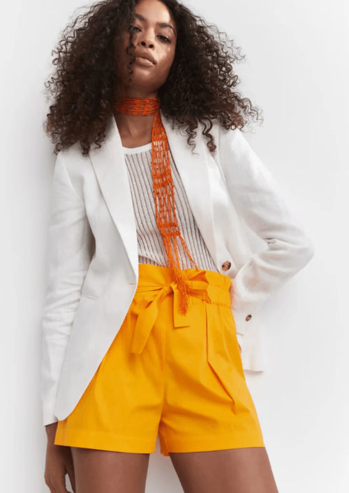 Shorts en papier jaune avec arc