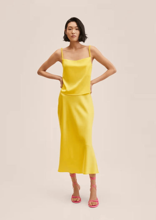 YELLOW MIDI SKIRT