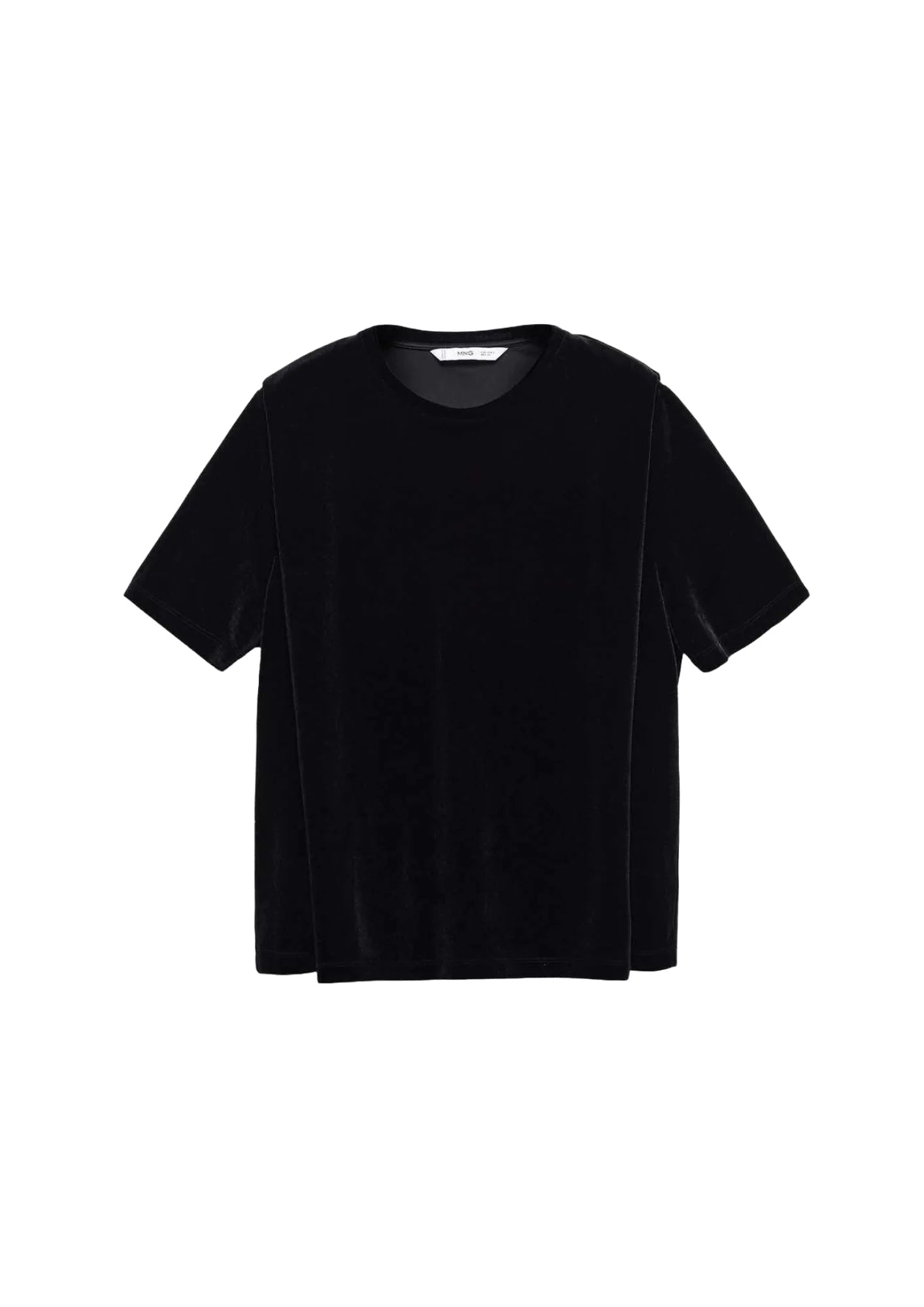 Schwarzes Samt-T-Shirt