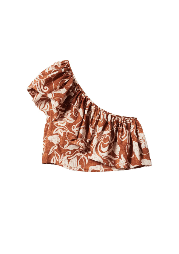 HAUT À VOLANTS ASYMÉTRIQUES