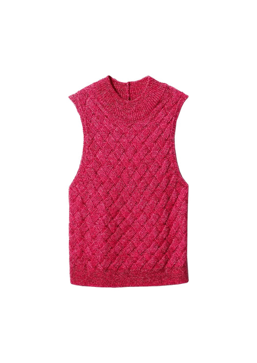Fuchsia Lurex Halter Neck Top