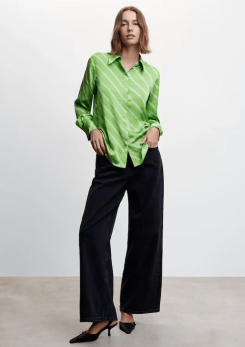 Chemisier en satin vert
