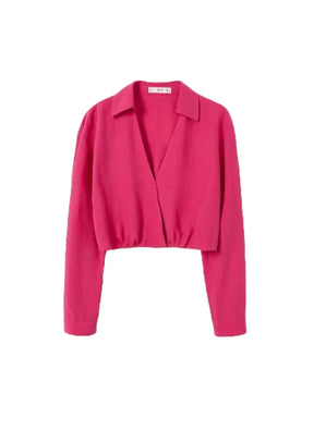 Fuchsia Cropped Bluse