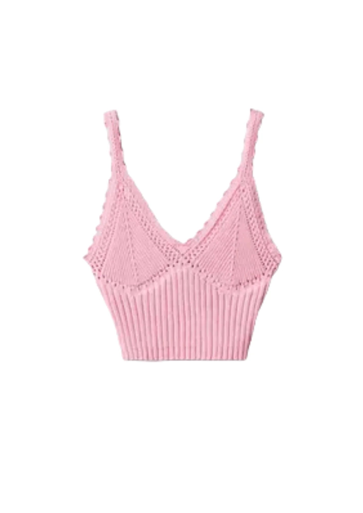 LIGHT PINK CROP KNIT TOP