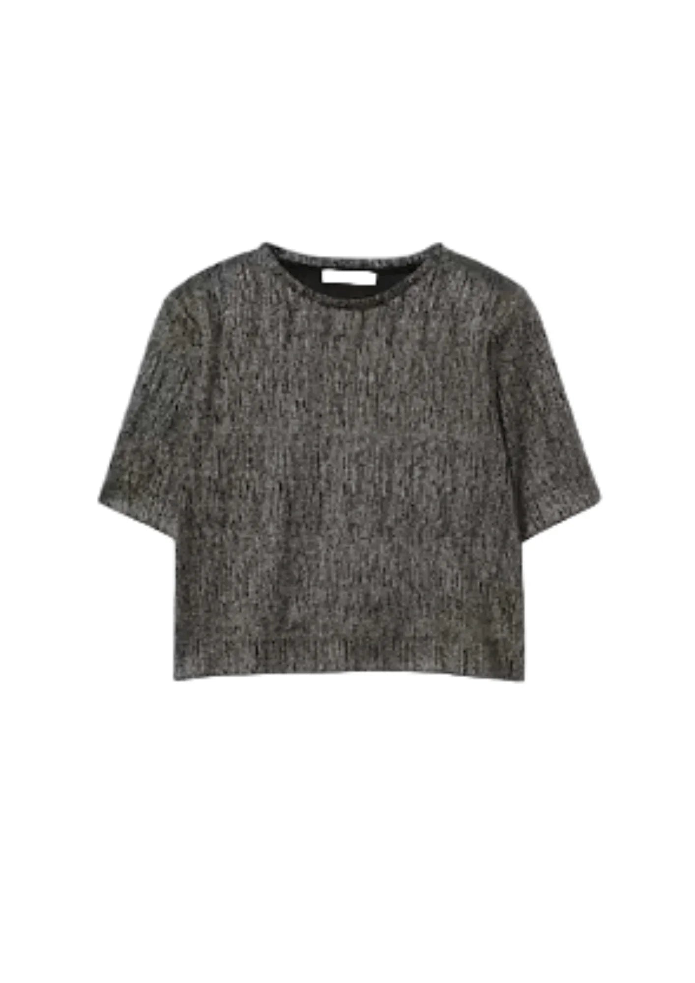 T-shirt gris Lurex en tricot
