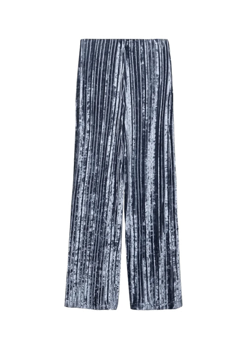 Pantalon en velours plissé bleu