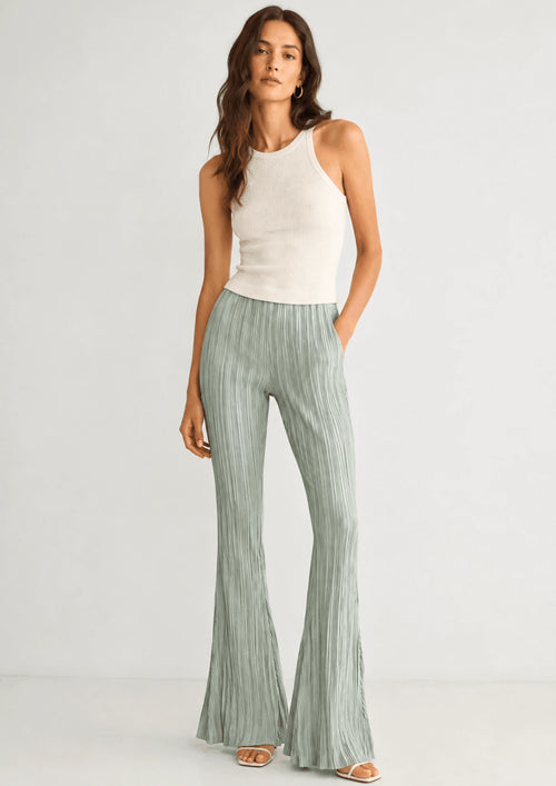 GREEN PLEATED TROUSERS