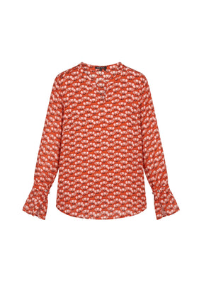 RED FLORAL PRINTED BLOUSE