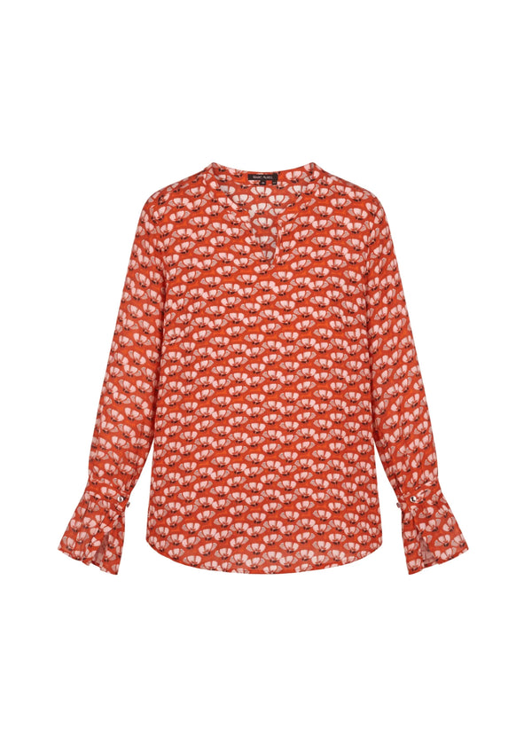 RED FLORAL PRINTED BLOUSE