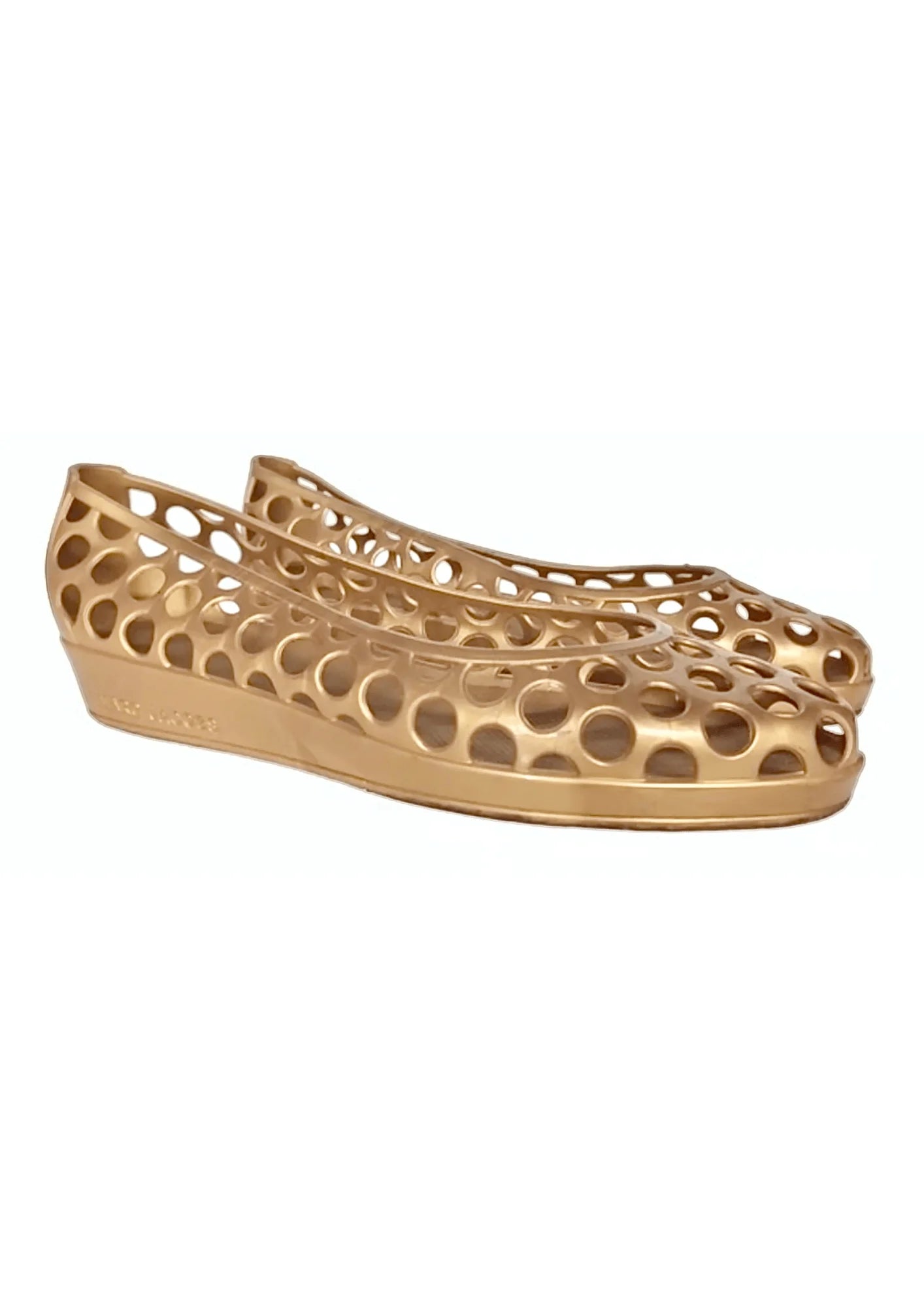 GOLD SURF JELLY PERFORATED SANDALS