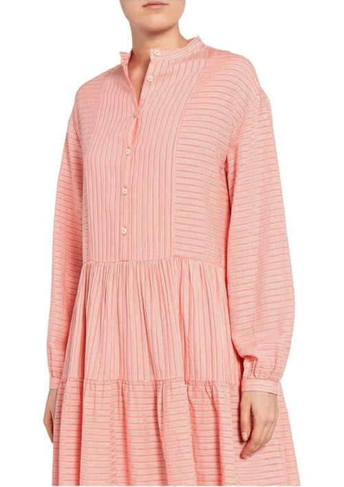 Mini-robe à rayures à rayures à corail doux