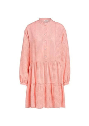 Mini-robe à rayures à rayures à corail doux