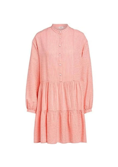 SOFT CORAL STRIPED MINI DRESS