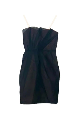 SCHWARZES UND ROSA COCKTAIL-MINIKLEID