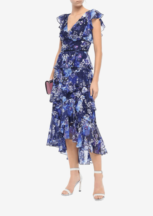 DARK BLUE FLORAL DRESS