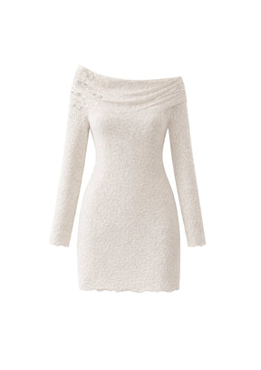 IVORY OFF THE SHOULDER DRESS