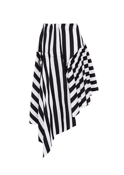 ASYMMETRIC STRIPED SKIRT
